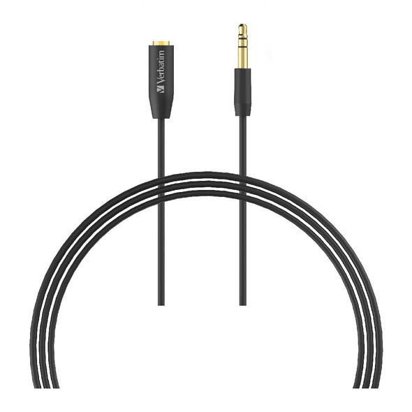 Verbatim-3.5mm-Aux-Audio-Extension-Cable-3m---Black-66574-Rosman-Australia-1