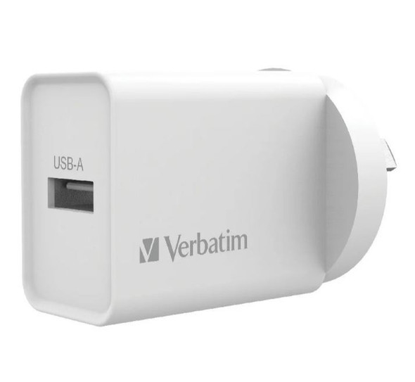 Verbatim-USB-Charger-Single-Port-2.4A---White-Single-Port-Wall-Charger-66590-Rosman-Australia-1