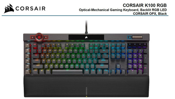 Corsair-K100-RGB,-Cherry-Corsair-OPX-Switch,-AXON-44-Zone-RGB,-PBT-Double-Shot-Keycaps,-Black,--Mechanical-Gaming-Keyboard-CH-912A01A-NA-Rosman-Australia-1