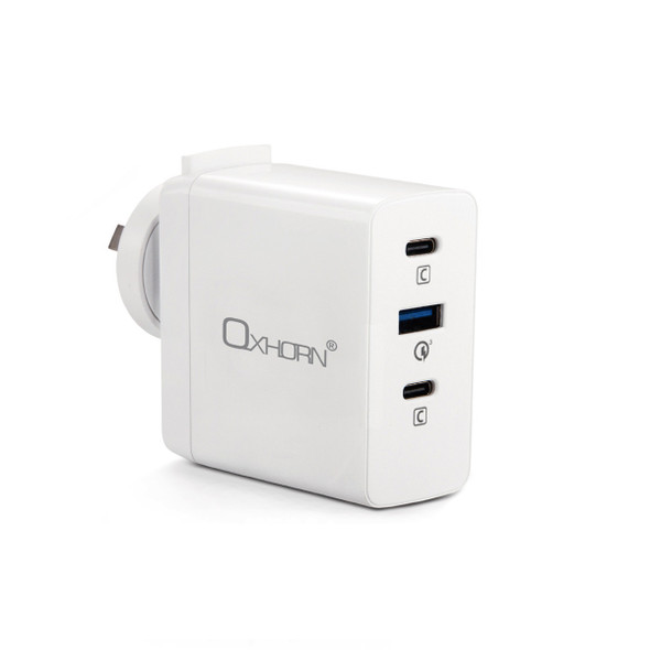 Just-You-PC-Oxhorn-100W-USB-GaN-Type-C-fast-Charger,-2x-USB-C,-1x-USB-A-Fast-Charger-NB-PD100-Rosman-Australia-1