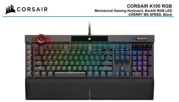 Corsair-K100-RGB,-Cherry-MX-SPEED,-AXON-44-Zone-RGB,-PBT-Double-Shot-Keycaps,-Black,--Mechanical-Gaming-Keyboard-CH-912A014-NA-Rosman-Australia-1