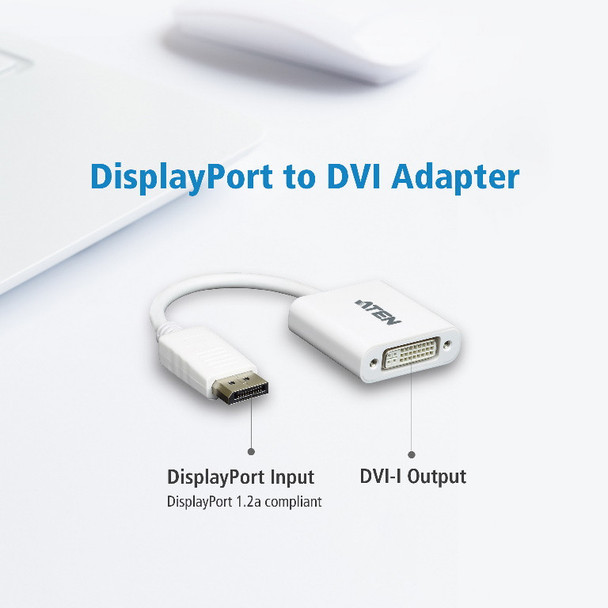 Aten-DisplayPort-to-DVI-Adapter,-Converts-DisplayPort-signals-to-DVI-output,-DisplayPort-1.2-a-compliant,-Supports-VGA,-SVGA,-XGA,-SXGA,-UXGA-VC965-AT-Rosman-Australia-1