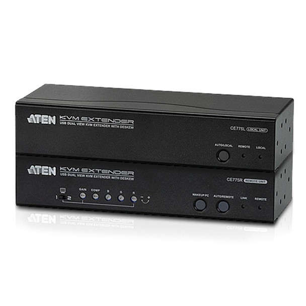 Aten-USB-Dual-VGA-Cat-5-KVM-Extender-with-Deskew,-extends-up-to-1280-x-1024-@-300m-and-1920-x-1200-@-60Hz-@-150-m,-extends-RS232-and-audio-CE775-AT-U-Rosman-Australia-1