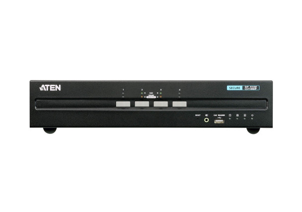 Aten-4-Port-USB-DisplayPort-Dual-Display-Secure-KVM-Switch-(PSS-PP-v3.0-Compliant),-enable-and-disable-CAC-devices-by-port,-with-CAC-black-CS1144DP-AT-U-Rosman-Australia-1