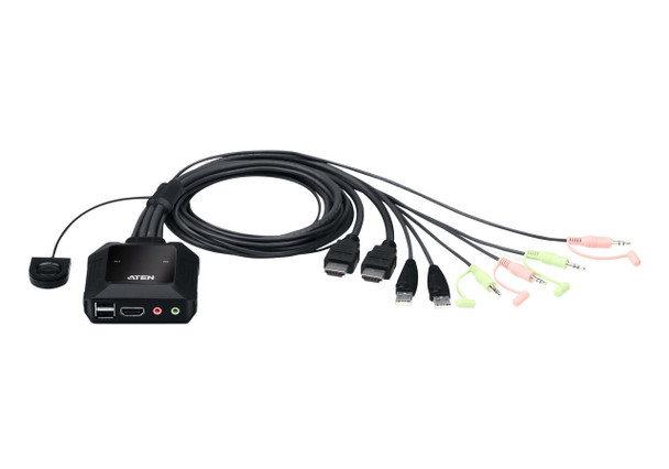 Aten-2-Port-USB-4K-@60Hz-HDMI-Cable-KVM-Switch-with-Remote-Port-Selector-CS22H-AT-Rosman-Australia-1
