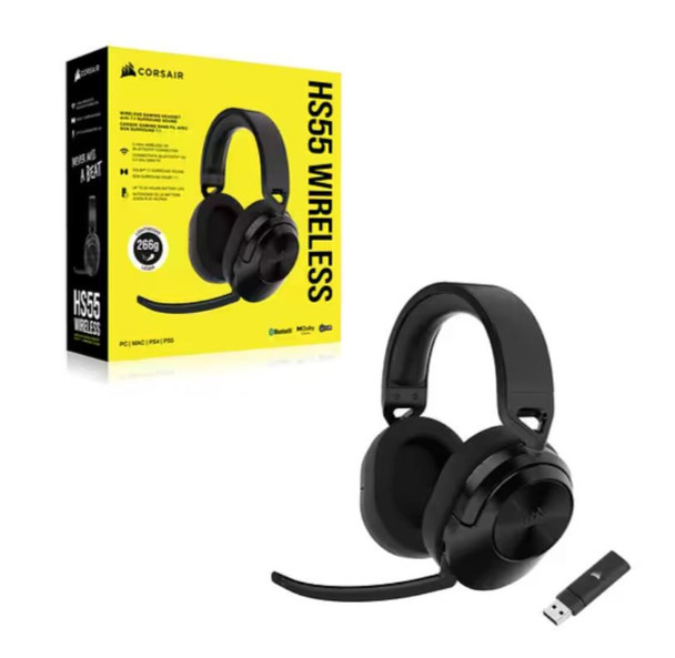 Corsair-HS55-Wireless--Bluetooth-Carbon,-PS5,-Box-X,-Switch.-Discord-Certified,-Ultra-Comfort-Foam,-USB-Receiver,--Gaming-Headset.-2023-Model-CA-9011280-AP-Rosman-Australia-1