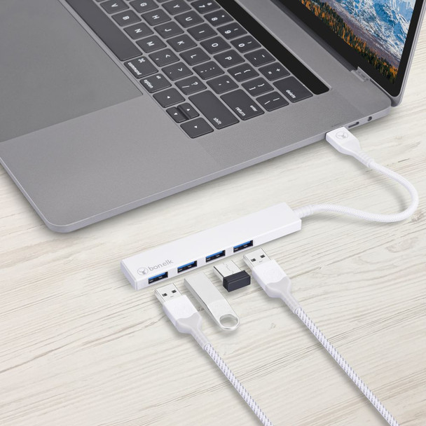 Bonelk-Long-Life-USB-A-to-4-Port-USB-3.0-Slim-Hub-(White)-ELK-80041-R-Rosman-Australia-1
