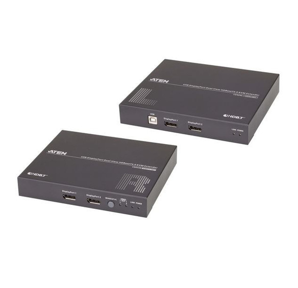 Aten-CE924-USB-DisplayPort-Dual-View-HDBaseT™-2.0-KVM-Extender-(4K@100m--Single-View),-EDID-Buffer,-HDCP-Compatible,-Built-in-8KV/15KV-ESD-protection-CE924-AT-U-Rosman-Australia-1