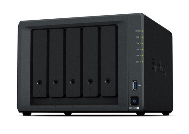 Synology-DiskStation-DS1522+-5-Bay-8GB-DDR4-AMD-Ryzen-R1600-2-core-2.6-Hot-swappable-4x1GbE-RJ-45-2xUSB-3.0-2xeSATA-prot1-x-Gen3-x2-slot-3yrs-wty-DS1522+-Rosman-Australia-1