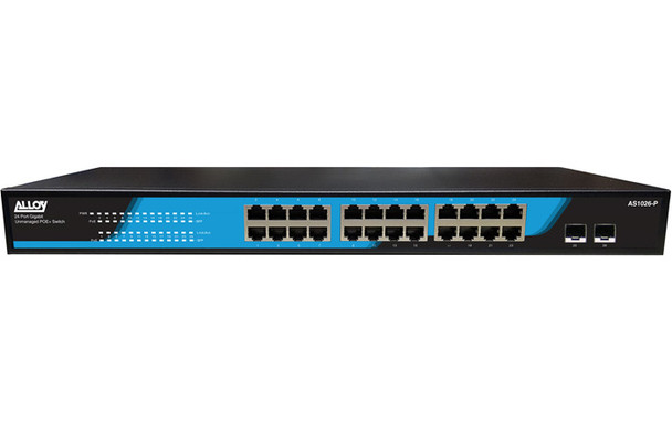 Alloy-AS1026-P--24-Port-Unmanaged-Gigabit-802.3at-PoE-Switch-+-2x-1000Mb-SFP-Ports,-250-Watts-AS1026-P-Rosman-Australia-1