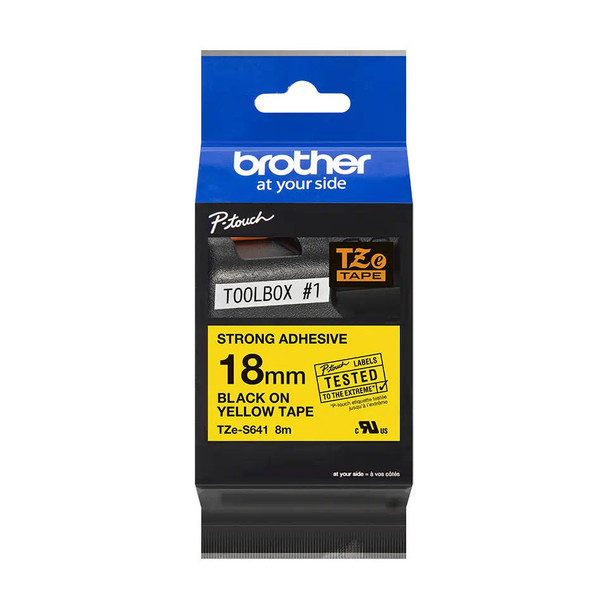 Brother-18MM-BLACK-ON-YELLOW-STRONG-ADHESIVE-TZ-TAPE-(TZE-S641)-TZE-S641-Rosman-Australia-2