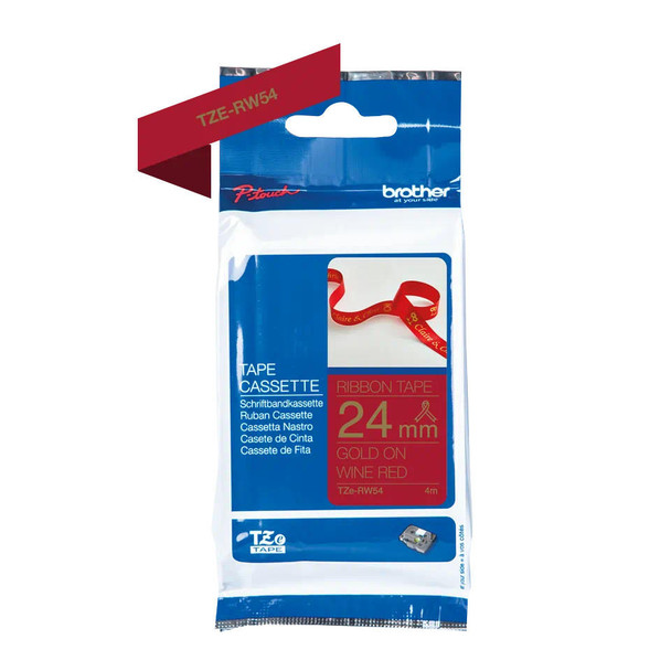 Brother-RIBBON-CONSUMABLE-GOLD-ON-WINE-RED-24MM-X-4M-(TZE-RW54)-TZE-RW54-Rosman-Australia-2