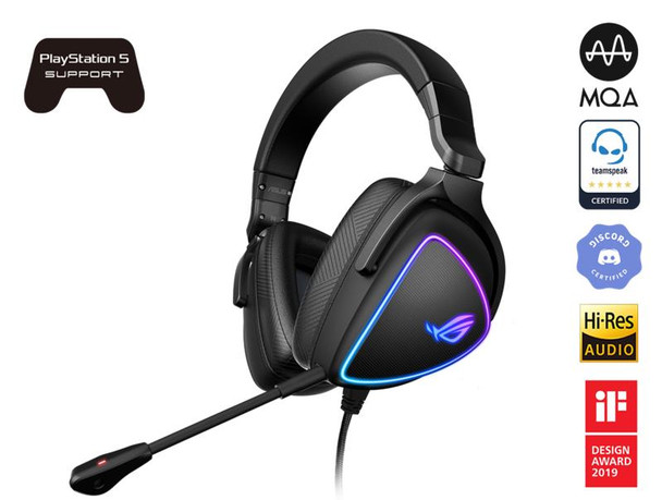 ASUS ROG DELTA S Lightweight USB-C Gaming Headset with AI noise-canceling mic, MQA rendering technology, RGB lighting, PC, Switch  PS5