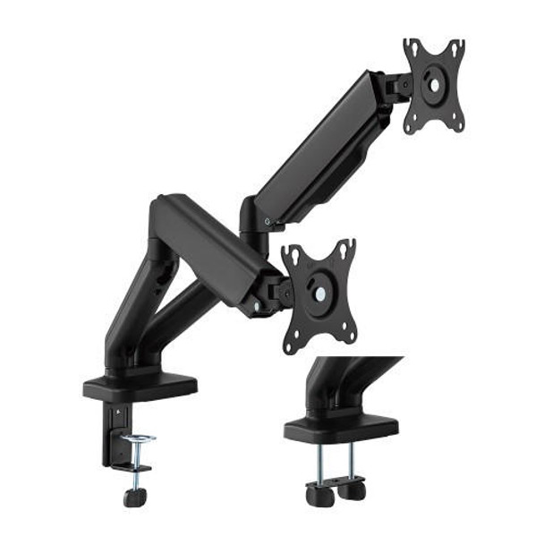 Brateck-Cost-Effective-Spring-Assisted-Dual-Monitor-Arm-Fit-Most-17"-32"-Monitor-Up-to-9KG-VESA-75x75,100x100(Black)-LDT46-C024E-Rosman-Australia-1