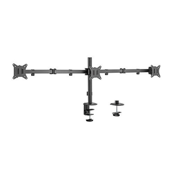 Brateck-Triple-Monitor-Steel-Articulating-Monitor-Mount-Fit-Most-17"-27"-Monitor-Up-to-9KG-VESA-75x75,100x100(Black)-LDT66-C034-Rosman-Australia-1