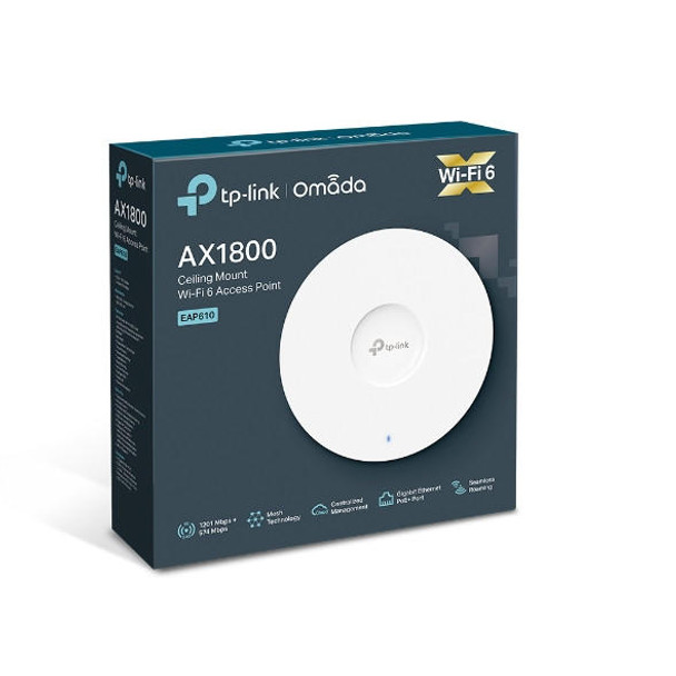 TP-Link-EAP610-AX1800-Wireless-Dual-Band-Ceiling-Mount-Access-Point,-WiFi-6,-1201-Mbps-5GHz,-Omada,-Centralised-Cloud,-PoE+-Powered-EAP610-Rosman-Australia-1