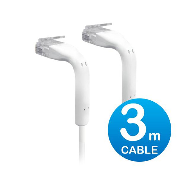 Ubiquiti-UniFi-Patch-Cable-3m-White,-Both-End-Bendable-to-90-Degree,-RJ45-Ethernet-Cable,-Cat6,-Ultra-Thin-3mm-Diameter-U-Cable-Patch-3M-RJ45-U-CABLE-PATCH-3M-RJ45-Rosman-Australia-1