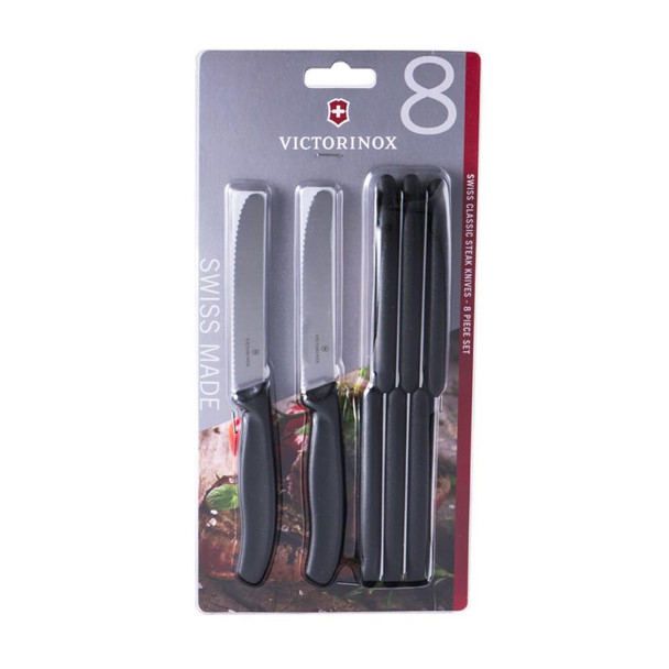 Victorinox-Classic-Steak-&-Tomato-Round-Tip-Wavy-Edge-Knife-8-Piece-Set-11cm-(Black)-6.7833.8-Rosman-Australia-1