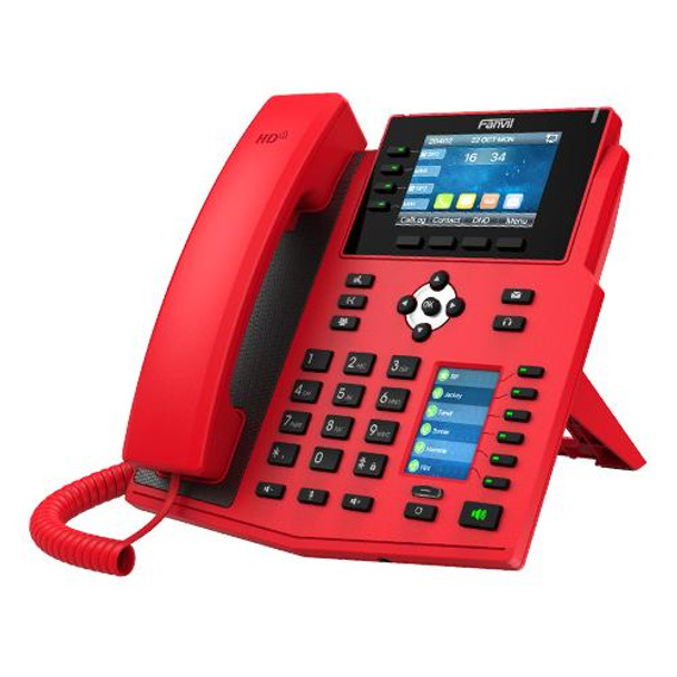 Fanvil-X5U-RED-High-End-Enterprise-IP-Phone---3.5"-Colour-Screen,-16-Lines,-40-x-DSS-Buttons,-Dual-Gigabit-NIC,Bluetooth---2-Years-Warranty---RED-X5U-R-Rosman-Australia-1