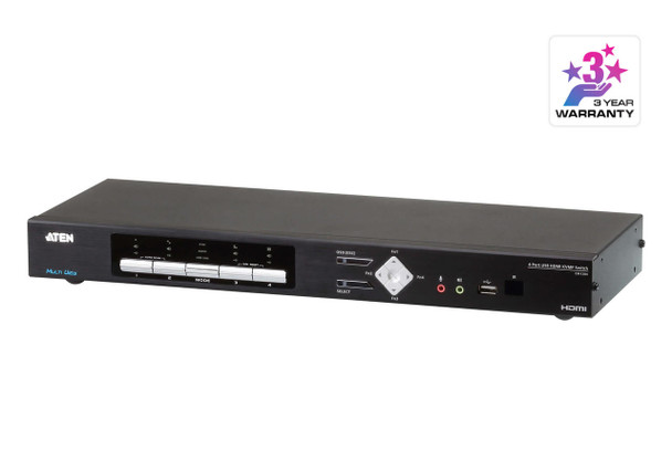 Aten-Desktop-KVMP-Switch-4-Port-Multi-View-4k-HDMI-w/-audio,-4x-USB-HDMI-Cables-Included,-2x-USB-Port,-Selection-Via-Front-Panel-CM1284-AT-U-Rosman-Australia-1