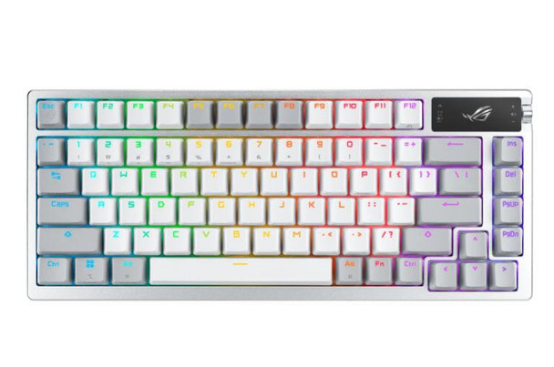 ASUS-ROG-ROG-AZOTH/PBT/WHT--(Snow-Switch)--Gaming-Keyboard,-OLED-Display,Snow-Switch,-75-Keys,-Tri-mode-Connection,-White-ROG-AZOTH/PBT/WHT-(Snow-Switch)-Rosman-Australia-1