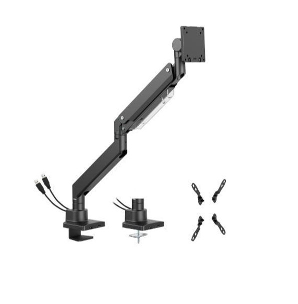 Brateck-LDT80-C012UC-SUPER-HEAVY-DUTY-GAS-SPRING-MONITOR-ARM-WITH-USB-A-AND-USB-C-PORTS-For-most-17"~57"-Monitors,-Matte-Black(New)-LDT80-C012UC-Rosman-Australia-1