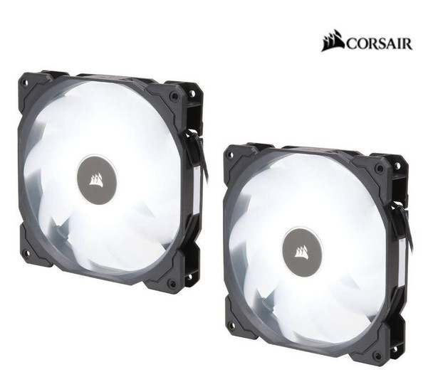 Corsair-Air-Flow-140mm-Fan-Low-Noise-Edition-/-White-LED-3-PIN---Hydraulic-Bearing,-1.43mm-H2O.-Superior-cooling-performance.-TWIN-Pack!-(LS)-CO-9050088-WW-Rosman-Australia-1