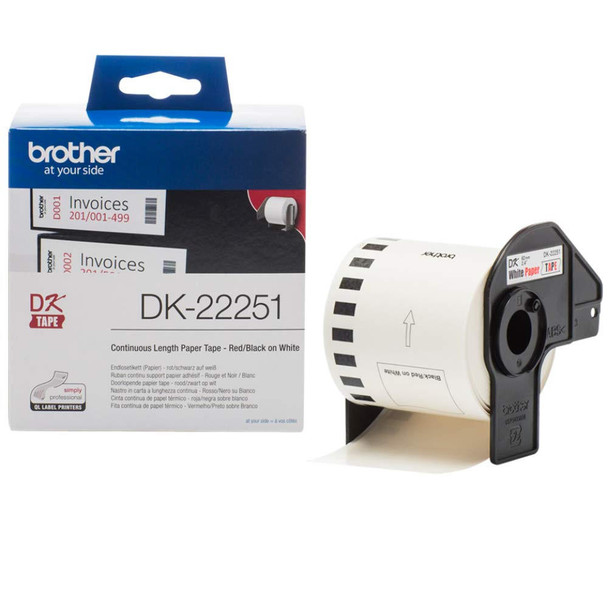Brother-DK-22251-Consumer-Paper-Roll---PAPER-ROLL-62MM-X-15.24M-(WITH-BLACK/RED-PRINT)-DK-22251-Rosman-Australia-1