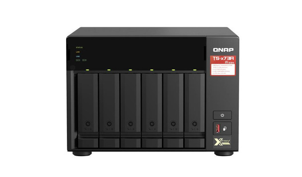 QNAP-TS-673A-8G-6-Bay-NAS-AMD-Ryzen™-Embedded-V1500B-quad-core-2.2-GHz-8G-DDR4-2xM.2-2280-PCIe-Gen3-x1-slots-2x2.5-GEl-3xUSB3.2-Hot-swappable-3YR-WTY-TS-673A-8G-Rosman-Australia-1