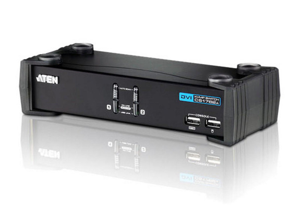 Aten-Desktop-KVMP-Switch-2-Port-Single-Display-DVI-w/-audio,-2x-Custom-KVM-Cables-Included,-2x-USB-Port,-Selection-Via-Front-Panel-CS1762A-AT-U-Rosman-Australia-1