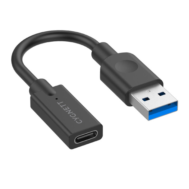 Cygnett-Essentials-USB-A-Male-to-USB-C-Female-(10CM)-Cable-Adapter---Black(CY3321PCUSA),5GBPS-Fast-Data-Transfer,Compact-Design-Male-to-Female-Adapter-CY3321PCUSA-Rosman-Australia-1