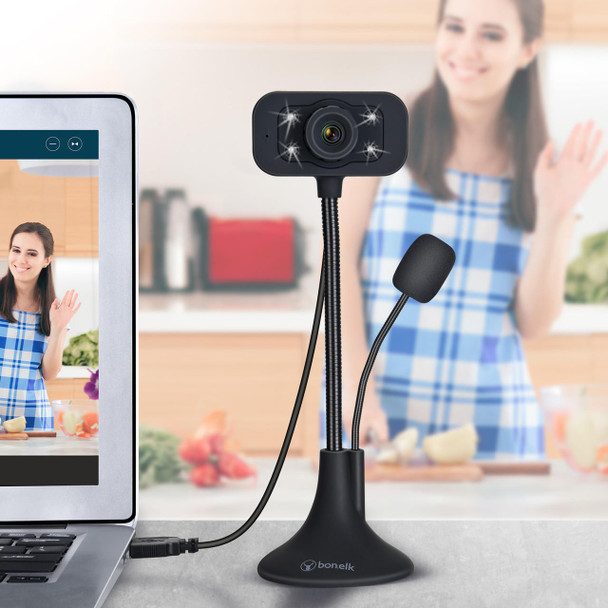 Bonelk-1080p-Full-HD-USB-Desktop-Webcam-with-Flexible-Neck---Black-ELK-63023-R-Rosman-Australia-2