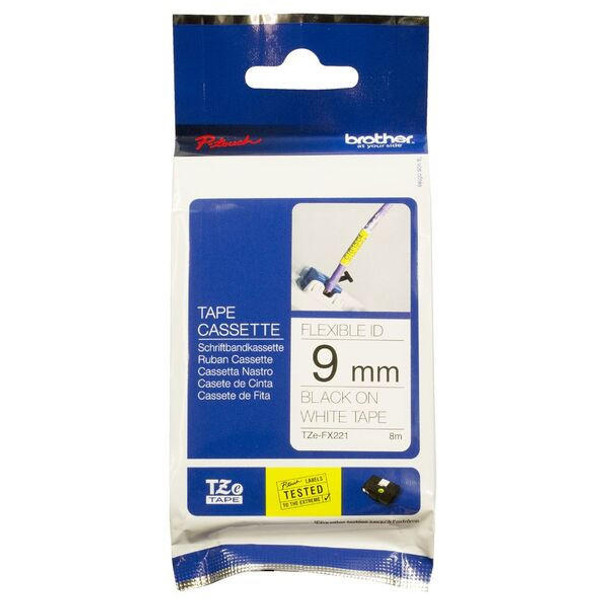 Brother-9MM-BLACK-ON-WHITE-FLEXIBLE-TZE-TAPE-(TZE-FX221)-8VA912X0121-Rosman-Australia-3