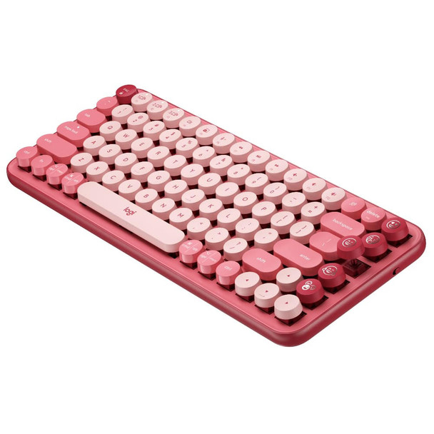 Logitech POP Keys Wireless Mechanical Keyboard With Emoji Keys - Heartbreaker Rose (920-010579(POP))