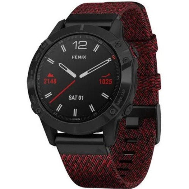 Garmin-FENIX-6-SAPPHIRE-BLACK-DLC-W/RED-NYLON-B-010-02158-18-Rosman-Australia-1