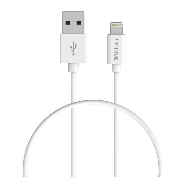 Verbatim-Charge--Sync-Lightning-Cable-1m---White--Lightning-to-USB-A-66581-Rosman-Australia-1