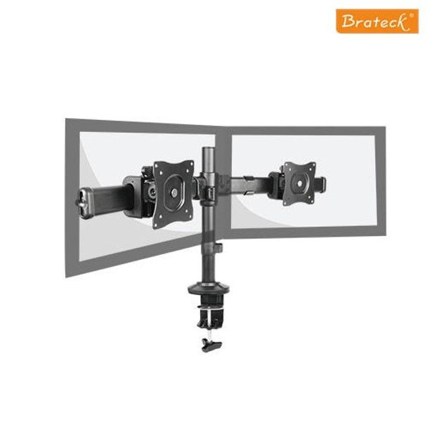 Brateck-Dual-Monitor-Arm-with-Desk-Clamp-VESA-75/100mm-Fit-Most-13"-27"-Monitors-Up-to-8kg-per-screen-LDT06-C02-Rosman-Australia-1