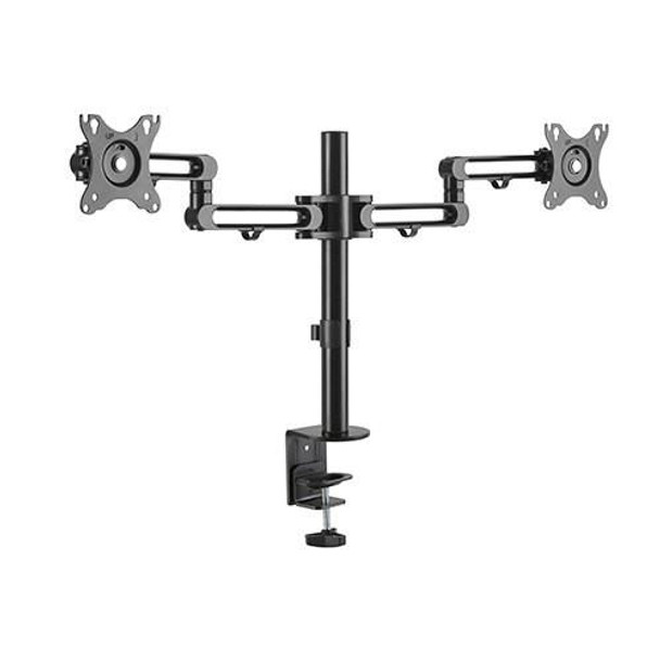 Brateck-Dual-Monitor-Premium-Aluminum-Articulating-Monitor-Arm-Fit-Most-17"-32"-Monitors-Up-to-8kg-per-screen-VESA-75x75/100x100-LDT30-C024-Rosman-Australia-1