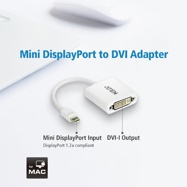 Aten-Mini-DisplayPort-to-DVI-Adapter,-Supports-VGA,-SVGA,-XGA,-SXGA,-UXGA-and-resolutions-up-to-1920x1200(PC)-/-1080p(HDTV)-VC960-AT-Rosman-Australia-1