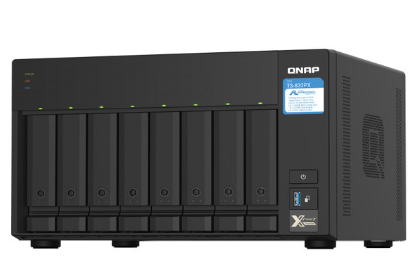 QNAP-8-Bay-NAS,-AL324-64-bit-quad-core-1.7GHz,-4GB-DDR4-SODIMM-RAM-(1-x-4GB,-max-16GB),-8-x-3.5"/-2.5"-drive-slots,-2-x-10GbE-SFP+-LAN,-2-x-2.5GbE-LAN-(TS-832PX-4G)-TS-832PX-4G-Rosman-Australia-1