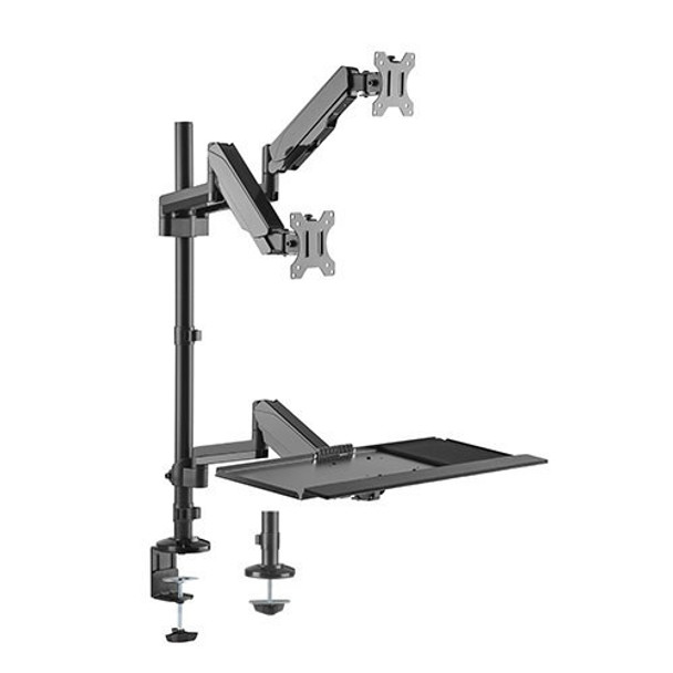 Brateck-Gas-Spring-Sit-Stand-Workstation-Dual-Monitors-Mount-Fit-Most-17"-32"-Moniters-Up-to-8kg-per-screen,-360°-Screen-Rotation-DWS20-C02-Rosman-Australia-1