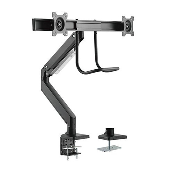 Brateck-Dual-Monitors-Aluminum-Heavy-Duty-Gas-Spring-Monitor-Arm-with-Handle-Fit-Most-17‘-32’-Monitors-Up-to-8kg-per-screen-VESA-75x75/100x100-LDT23-C022-Rosman-Australia-1