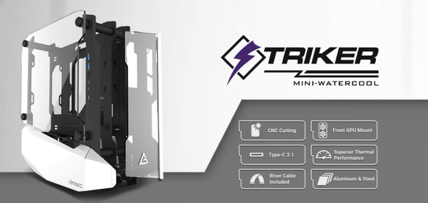 Antec-STRIKER-Open-Frame-Mini-ITX-Aluminium-and-Steel-Case,-PCI-E-Riser-Cable-included.-USB-3.1-Type-C,-Aluminium-Steel,-Superior-Thermal-Performance-STRIKER-Rosman-Australia-1