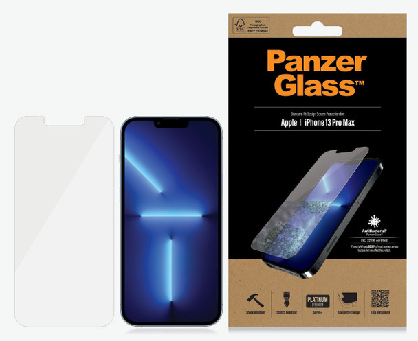 Panzer-Glass-PanzerGlass-Apple-iPhone-13-Pro-Max-Screen-Protector---Clear-(2743),-AntiBacterial,-Scratch-Resistant,-Shock-Resistant,-Standard-Fit,-100%-Touch-2743-Rosman-Australia-1