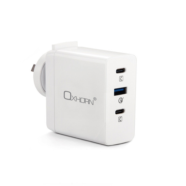 Just-You-PC-Oxhorn-100W-USB-GaN-Type-C-fast-Charger,-2x-USB-C,-1x-USB-A-Fast-Charger-NB-PD100-Rosman-Australia-1