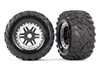 Traxxas 8972X All Terrain Maxx Tires Premounted, Black Satin Chrome