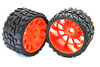 Powerhobby Raptor Belted Monster Truck Tires / Wheels w/ 17mm Hex (2) Sport-Orange