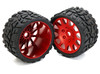 Powerhobby Raptor Belted Monster Truck Tires / Wheels w/ 17mm Hex (2) Sport-Red