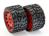 Powerhobby Raptor Belted Monster Truck Tires / Wheels w/ 17mm Hex (2) Sport-Red