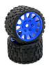 Powerhobby Scorpion Belted Monster Truck Tires / Wheels w/ 17mm Hex (2) Sport-Blue